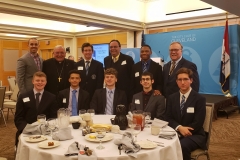 Benedictine faculty and students with Bishop Gries